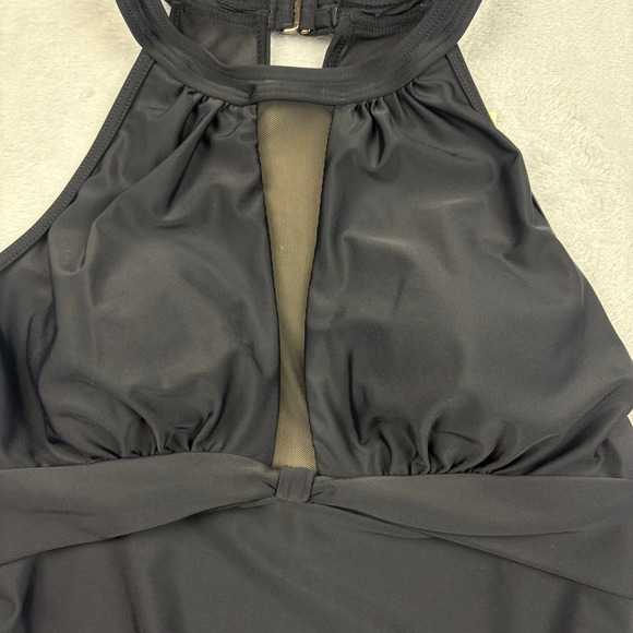 Black Mesh One Piece Swimsuit Bathing suit Minimalist Resort Luxe Sophisticated - Picture 7 of 12